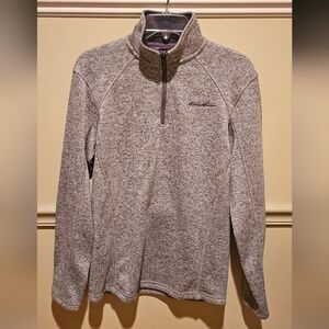 Eddie Bauer Men's Heathered Fleece 1/4-Zip Pullover Size Small